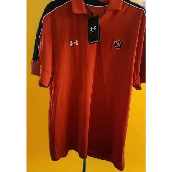 Under Armour Auburn Tigers UPF 30 Heat Gear Loose Polo Shirt Large NWT A121 - Picture 1 of 5